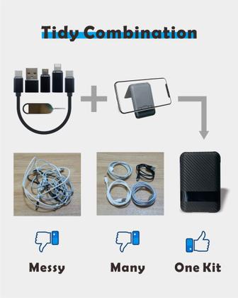 Imagem de Cabo Yinow USB tipo C para C para carregamento com 3 adaptadores pretos