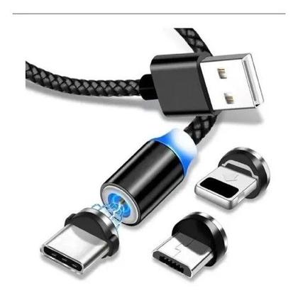 Imagem de cabos magnético com 3 entradas V8/tipo-c/iPhone v3 envio imediato