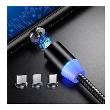 Imagem de cabos magnético com 3 entradas V8/tipo-c/iPhone v3 envio imediato