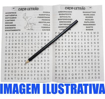 Imagem de Caça Palavras Letrão Passatempo Somente Letras Grandes - Kit 50 Revistas Diferentes