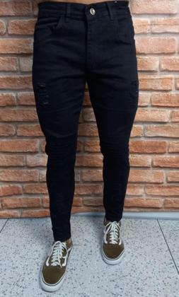 Imagem de Caça skinny destroyed black/Kawipii/masculina/cor preto 