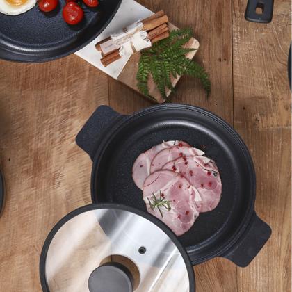 Imagem de Caçarola 24cm Neoflam Vulkan, Aluminio Injetado com Revestimento Cerâmico, Indução, Cor Preto
