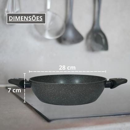 Imagem de Cacarola alum forj c 28x6cm 6,0l marm cinza orion