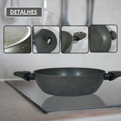 Imagem de Cacarola alum forj c 28x6cm 6,0l marm cinza orion