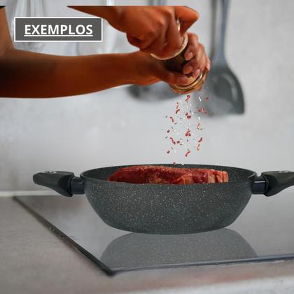 Imagem de Cacarola alum forj c 28x6cm 6,0l marm cinza orion