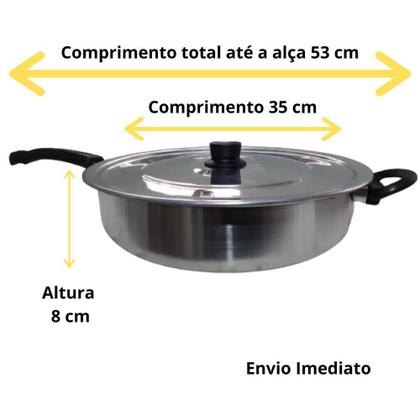 Imagem de Caçarola Alumínio c/ Tampa 35cm - Alta Durabilidade