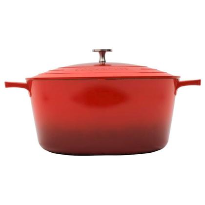 Imagem de Caçarola Antiaderente Cerâmica Com Tampa Mimo Style Cook Chef 28cm Vermelha Fogão Indução