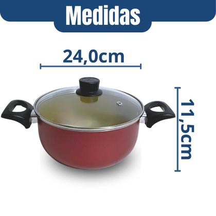 Imagem de CAÇAROLA ANTIADERENTE Nº 24 c/ TAMPA DE VIDRO