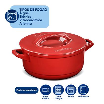 Imagem de Caçarola de Cerâmica Duo+ 28cm 6L Pomodoro Ceraflame