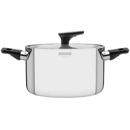 Imagem de Caçarola Funda c/ Tampa Aço Inox (Corpo Triplo) Grano Baquelite Ø24cm - Tramontina