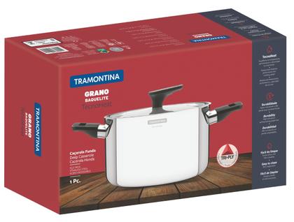 Imagem de Caçarola Funda Corpo Triplo Tramontina Grano Baquelite 62164200 Inox