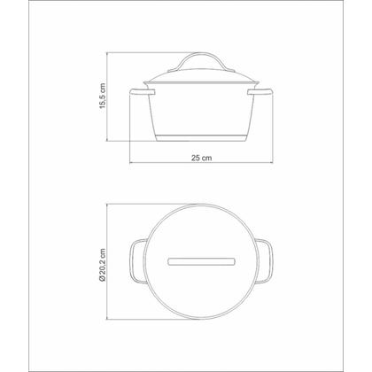 Imagem de Caçarola Funda Tramontina Allegra em Aço Inox com Fundo Triplo 18 cm 2,2 L