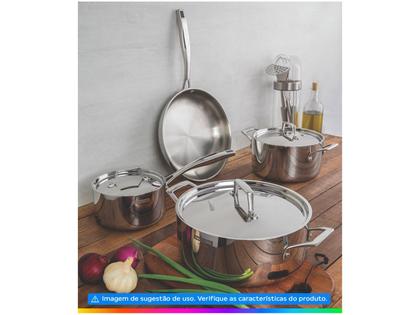Imagem de Caçarola Funda Tramontina Indução Grano 20cm Inox 3,8 Litros