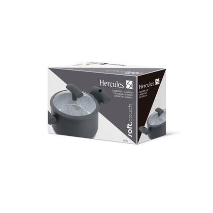Imagem de Caçarola Hercules Redonda Antiaderente Ceramica Indução Cinza 18x8,6 1,8L