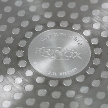 Imagem de Cacarola inducao c/ tampa brinox smart plus 24cm 4,55l antiaderente ceramic life vanilla 4774333