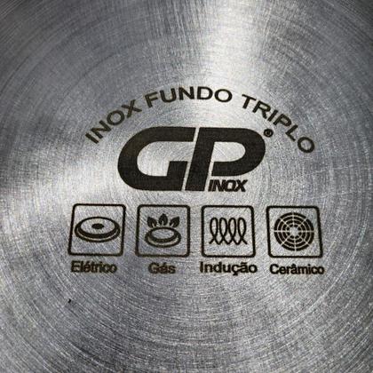 Imagem de Caçarola Inox Fundo Triplo 26cm 8L Indução Eletrico, Gas - GP Inox