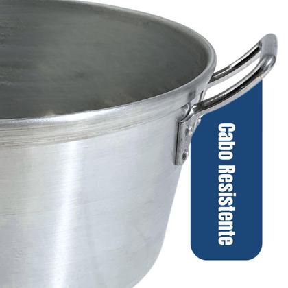 Imagem de CAÇAROLA Nº 40 LIXADA HOTEL GRANDE FEIJOADA ALUMÍNIOS PORTELA COM TAMPA DE VIDRO