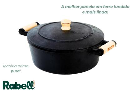 Imagem de Caçarola panela de ferro fundido 20cm com tampa ferro pesada