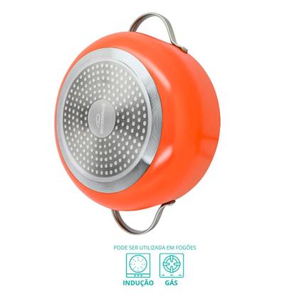 Imagem de Caçarola Panela De Indução Berlim Cerâmica Antiaderente C/ Tampa de Vidro 20cm