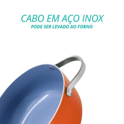 Imagem de Caçarola Panela De Indução Berlim Cerâmica Antiaderente C/ Tampa de Vidro 20cm