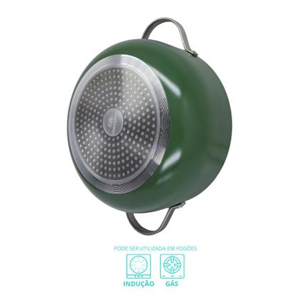 Imagem de Caçarola Panela De Indução Berlim Cerâmica Antiaderente C/ Tampa de Vidro 20cm