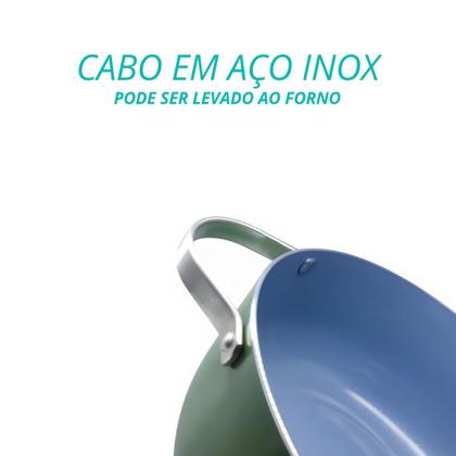 Imagem de Caçarola Panela De Indução Berlim Cerâmica Antiaderente C/ Tampa de Vidro 20cm
