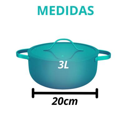 Imagem de Caçarola Panela De Indução Berlim Cerâmica Antiaderente C/ Tampa de Vidro 20cm