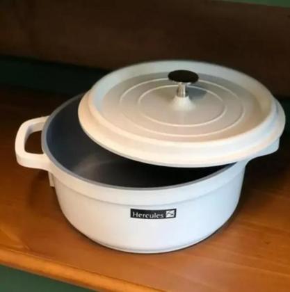 Imagem de Cacarola redonda branca c/ antiaderente 21,3cm hercules