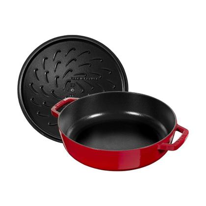 Imagem de Caçarola staub redonda em ferro fundido vermelho cereja 28cm 405098520