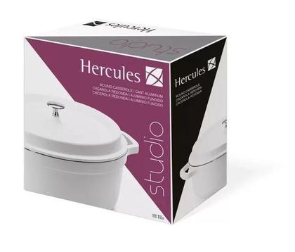 Imagem de Caçarola Studio Antiaderente Cerâmica e Alumínio c/ Tampa 3L Branca - Hercules