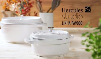 Imagem de Caçarola Studio Antiaderente Cerâmica e Alumínio c/ Tampa 3L Branca - Hercules
