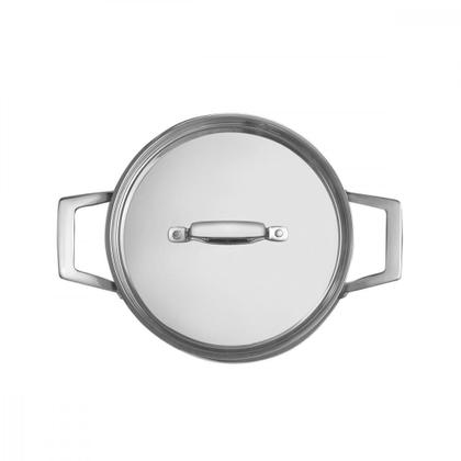 Imagem de Caçarola Tramontina Grano Funda em Aço Inox Corpo Triplo com Tampa e Alças 24 cm 5,8 L