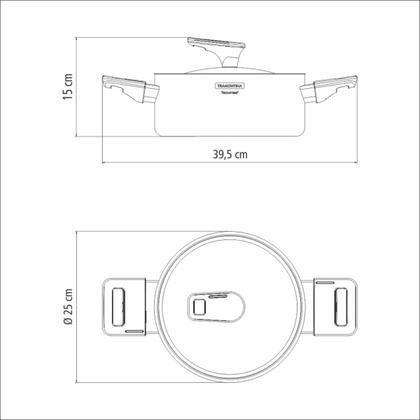 Imagem de Caçarola Tramontina Para Indução 24Cm Inox Grano Baquelite