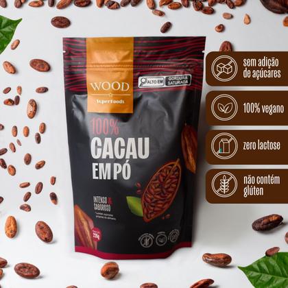 Imagem de Cacau Em Pó Alcalino Natural 100% Puro 226g Wood Superfoods
