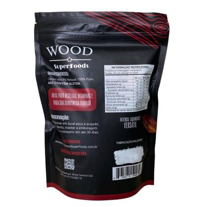 Imagem de Cacau Em Pó Alcalino Natural 100% Puro 454g Wood Superfoods
