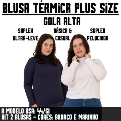 Imagem de Cacharrel Kit com 2 Blusa Térmicas Femininas Plus Size De Gola Alta 510.K2