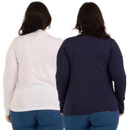 Imagem de Cacharrel Kit com 2 Blusa Térmicas Femininas Plus Size De Gola Alta 510.K2