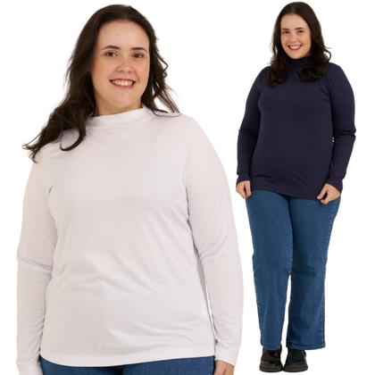 Imagem de Cacharrel Kit com 2 Blusa Térmicas Femininas Plus Size De Gola Alta 510.K2