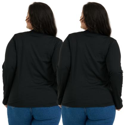 Imagem de Cacharrel Kit com 2 Blusa Térmicas Femininas Plus Size De Gola Alta 510.K2