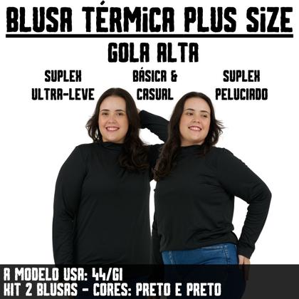 Imagem de Cacharrel Kit com 2 Blusa Térmicas Femininas Plus Size De Gola Alta 510.K2