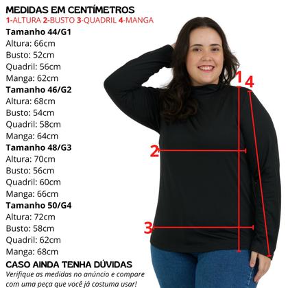 Imagem de Cacharrel Kit com 2 Blusa Térmicas Femininas Plus Size De Gola Alta 510.K2