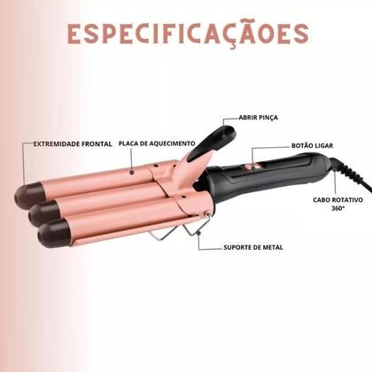 Imagem de Cacheador Modelador Cachos Triondas Ondulador 25Mm