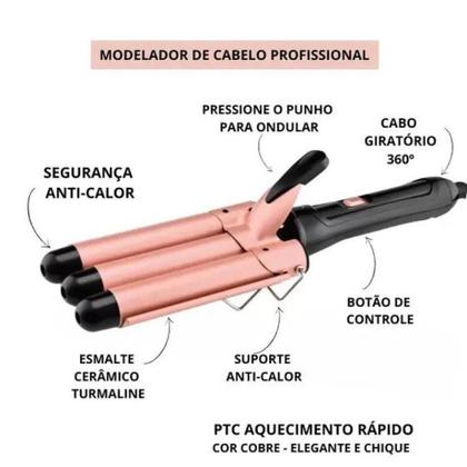 Imagem de Cacheador Modelador Cachos Triondas Ondulador 25Mm