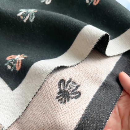 Imagem de Cachecol De Cashmere Macio E Quente Com Jacquard De Abelhas, Pashmina Com Franjas, Cobertor À Prova