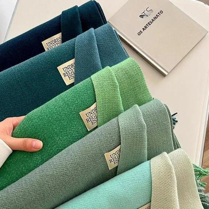 Imagem de Cachecol de Caxemira Dupla Face - Pashmina Quente para Inverno