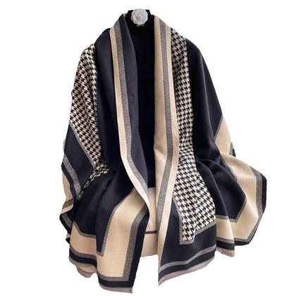 Imagem de Cachecol De Luxo Em Cashmere Pashmina 2024, Macio E Quente, Xale Jacquard De Dois Lados Com Franjas,