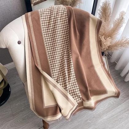 Imagem de Cachecol De Luxo Em Cashmere Pashmina 2024, Macio E Quente, Xale Jacquard De Dois Lados Com Franjas,