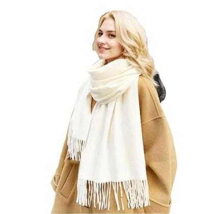 Imagem de Cachecol Feminino De Cashmere Preto Quente Para O Inverno Novo XWJ09