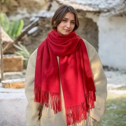 Imagem de Cachecol Feminino De Cashmere Preto Quente Para O Inverno Novo XWJ09