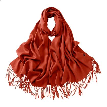 Imagem de Cachecol Feminino Pashmina Xale Tipo Manta Toque Macio Com Franjas 180x70cm